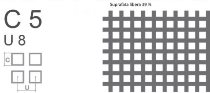 Tabla perforata otel 2-1000-2000mm C5 U8