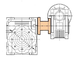 Kit combinare reductor dublu melcat